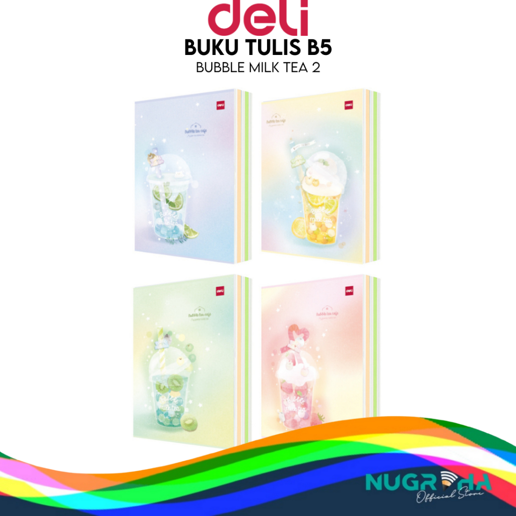 

2025 Buku Tulis Sekolah DELI 42 Lembar Bubble Milk Tea 2
