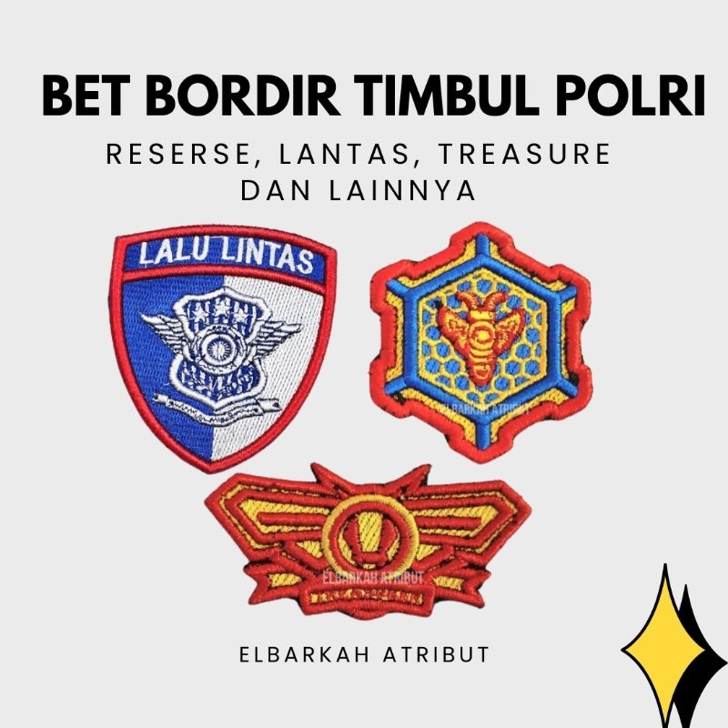 ATRIBUT / BREVET BET BORDIR POLRI TERBARU KEUANGAN TREASURER PATCH BORDIR TIMBUL RAPIH