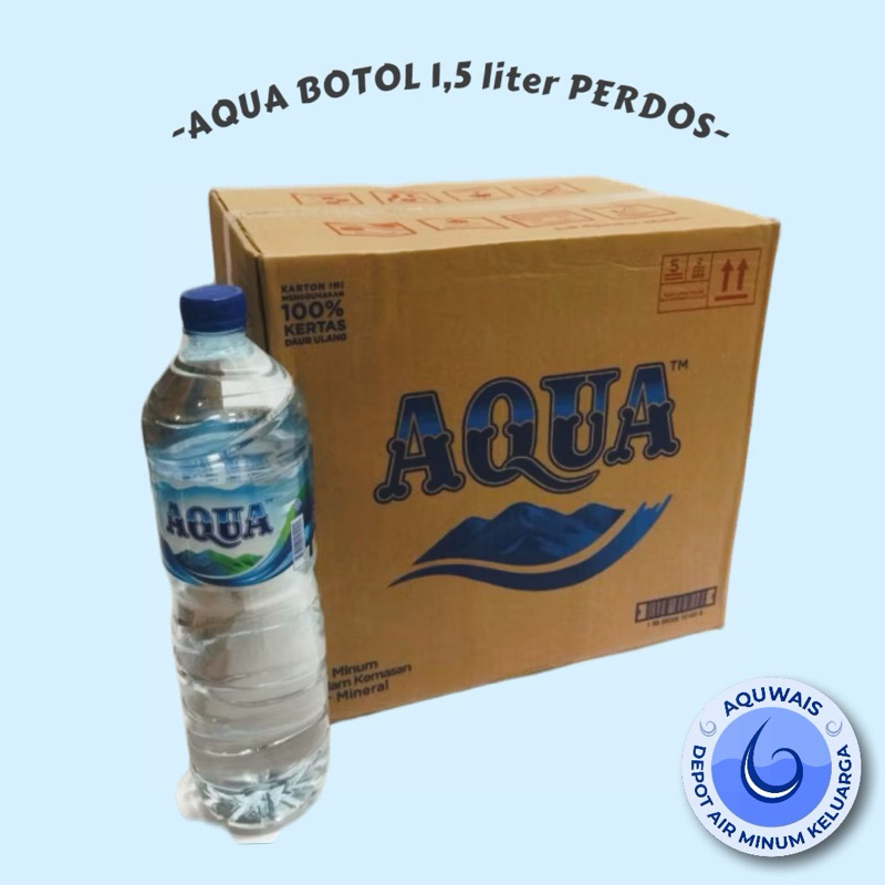 

AQUA BOTOL 1500 ml / 1.5 liter ISI 12 BOTOL PERDOS PERKARDUS MAKASSAR