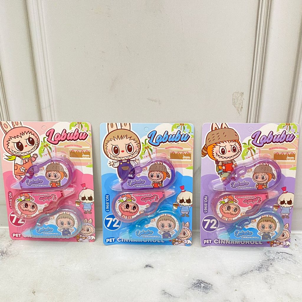 

Correction Tape LABUBU 3 in 1 Lengkap Cute Lucu Tip-ex 1 SET isi 3 PCS Termurah Alat Tulis Anak Stationary Fancy
