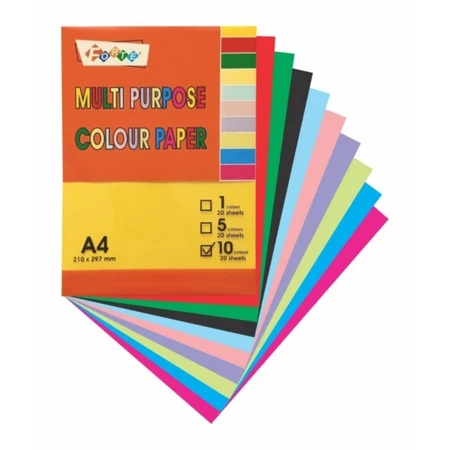 

TBMO FORTE MULTI PURPOSE COLOUR PAPER A4 20SHEET 10W FORTE