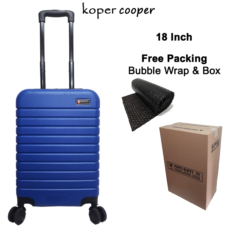 Koper 18 Inch Polo Bahan Fiber ABS Ukuran Kabin Original Tahan Banting