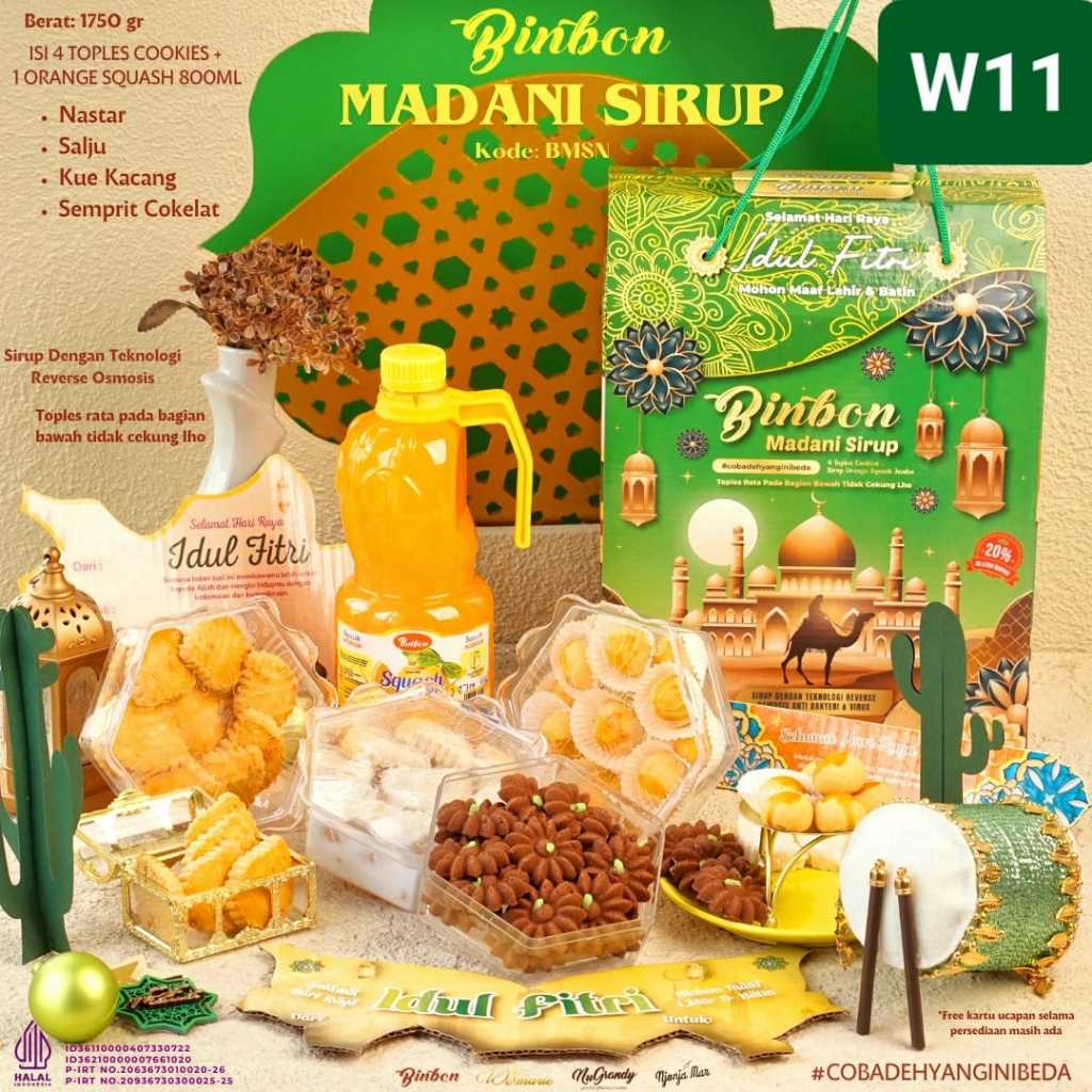 

HAMPERS KUE KERING LEBARAN BINBON MADANI SIRUP 4+1