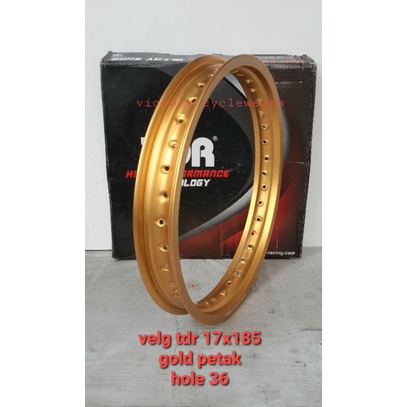 VELG TDR 185x17 TITANIUM PETAK HOLE 36 (SATUAN) Per 1pcs  matte gold