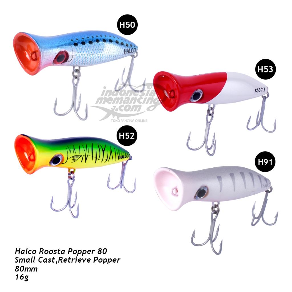 Umpan Mancing Popping Halco Roosta Popper 80mm