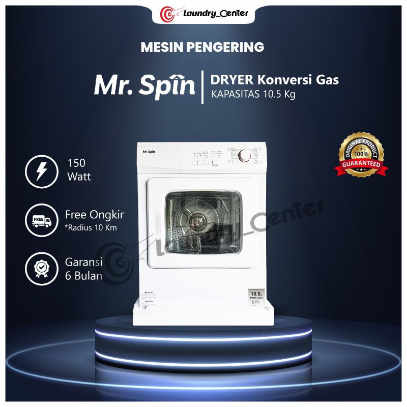 Dryer Pakaian Mr.Spin 10.5Kg Konversi Gas