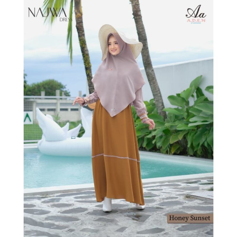 Terbaru Gamis Set AA Aden Najwa Gamis Set Hijab Premium