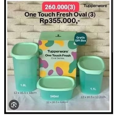 one touch fresh oval tupperware