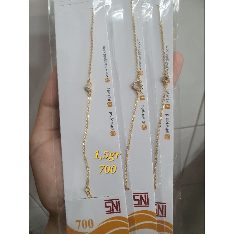 Gelang emas asli permata Kadar 700 16K