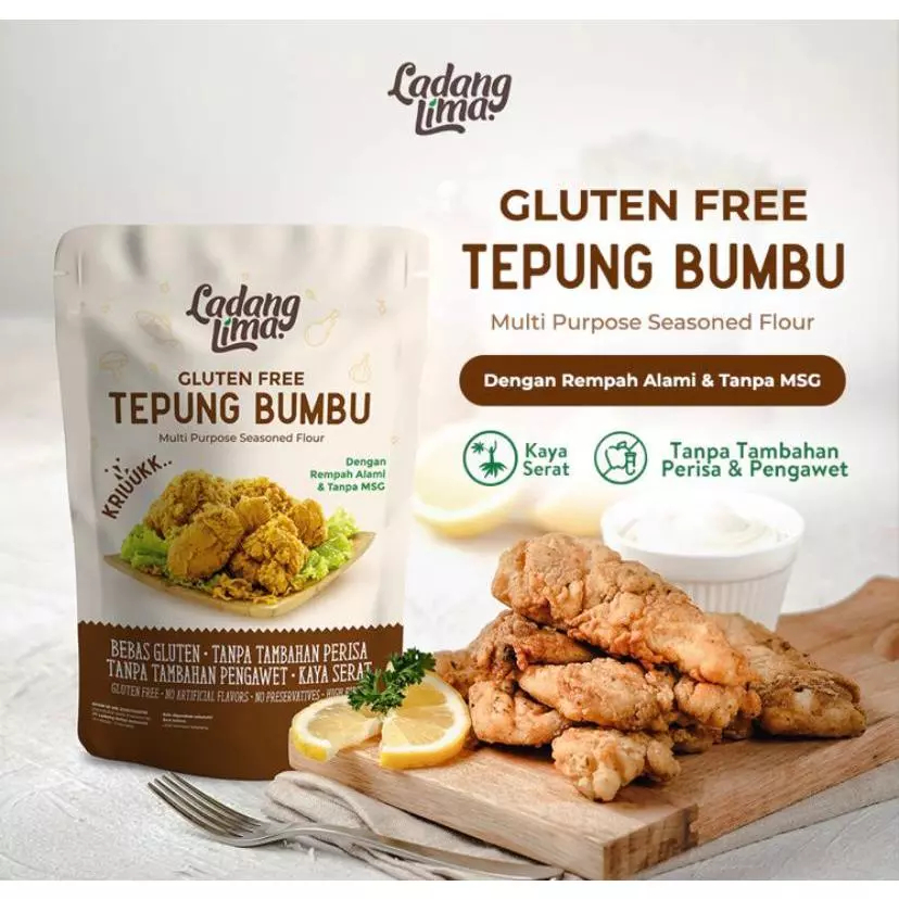 

TEPUNG BUMBU SERBAGUNA 150GR - LADANG LIMA GLUTEN FREE