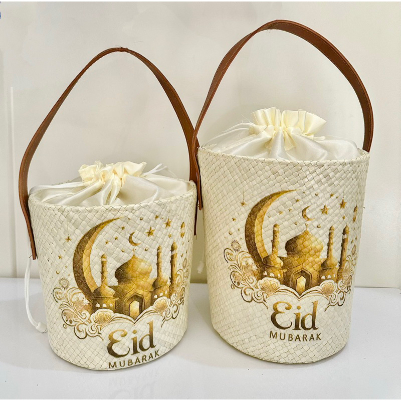 

Tas Hampers EMBER GG SATU DECOUPAGE GRATIS HANGTAG tas anyaman pandan parcel gift lebaran idul fitri