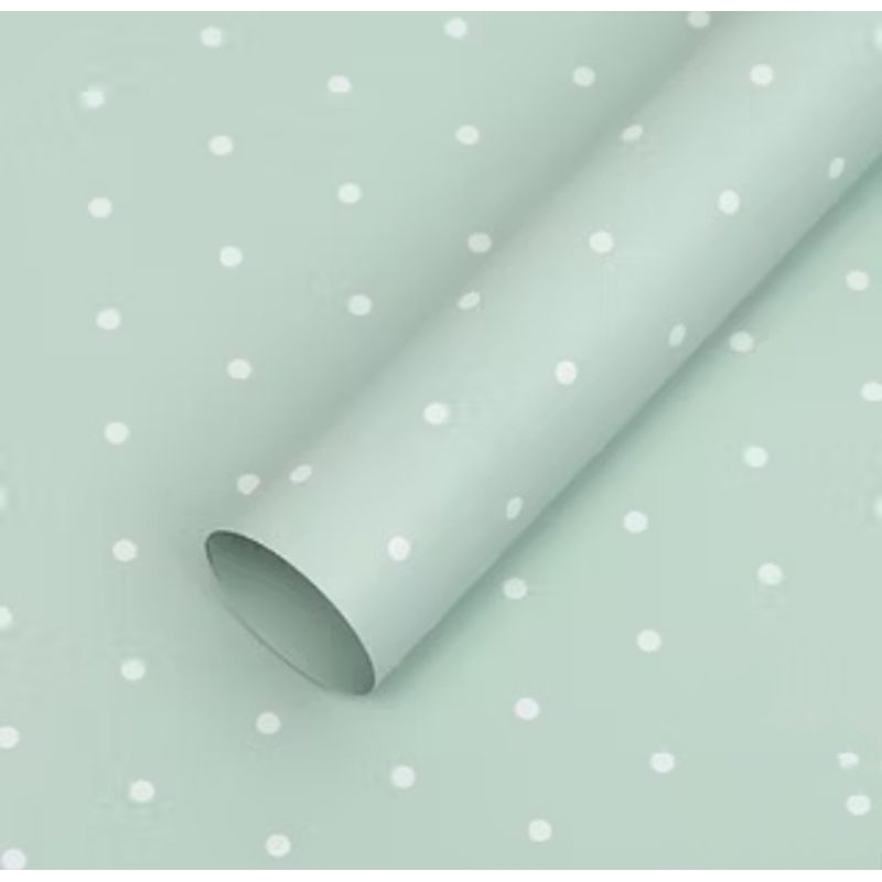 

KERTAS BUKET CELLOPHANE MOTIF SMALL POLKADOT COLOR MATCHA