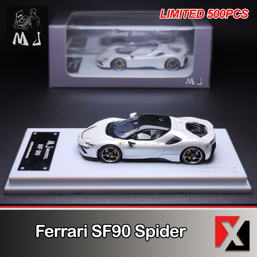 MJ Model 1:64 Ferrari SF90 Spider Pearl White