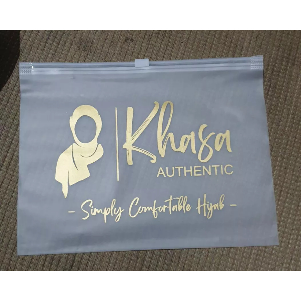 POUCH CUSTOM/POUCH HIJAB/ZIPLOCK CUSTOM LOGO/ZIPPER BAG/KEMASAN HIJAB/UK 20x15
