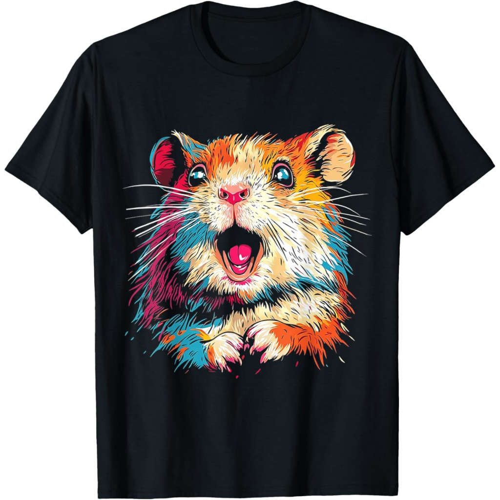 Kaos Ilustrasi Motif Hewan Hamster