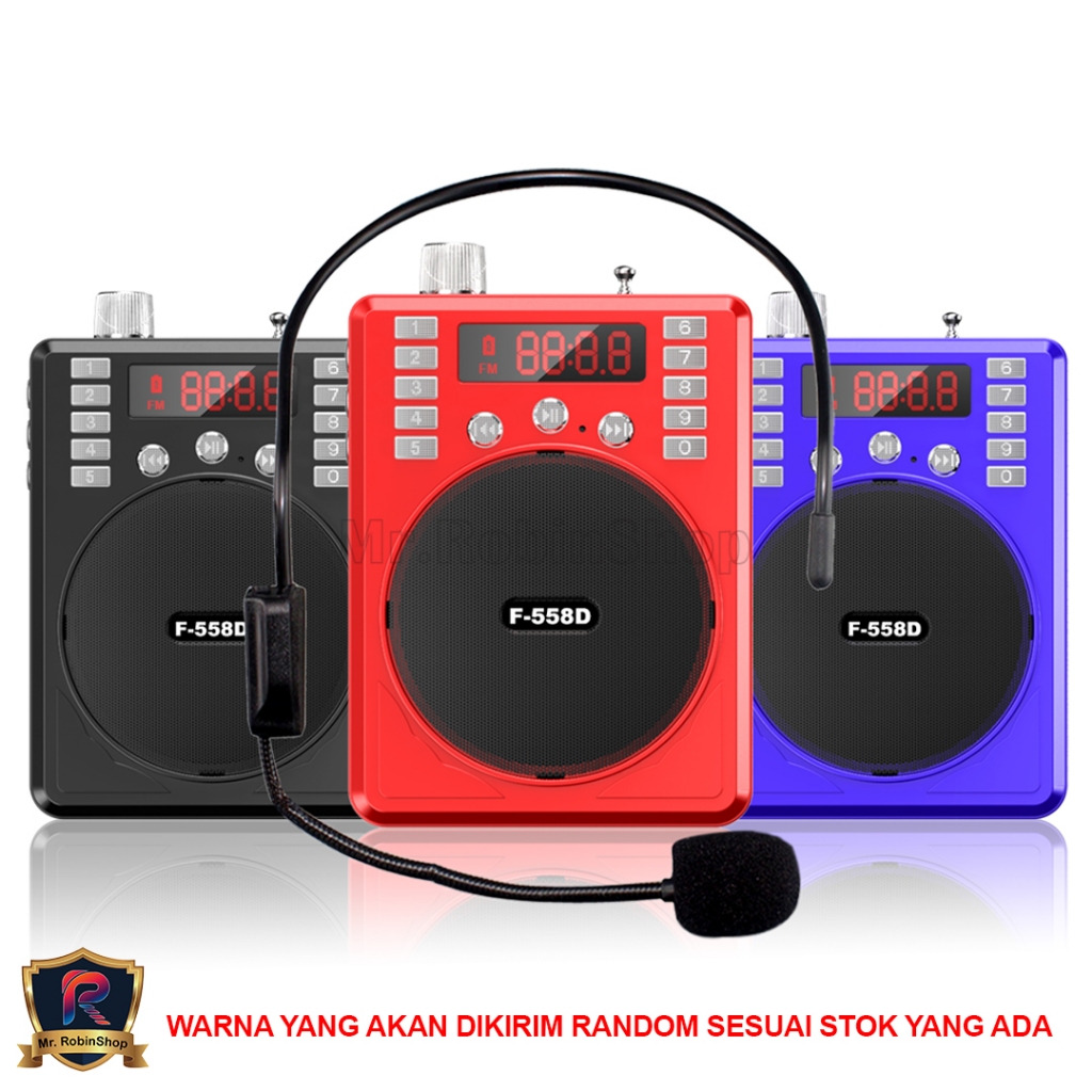 RJ1 Speaker Pinggang F-558D MIC Tour Guide Guru Mengajar Pengeras Suara TU2T