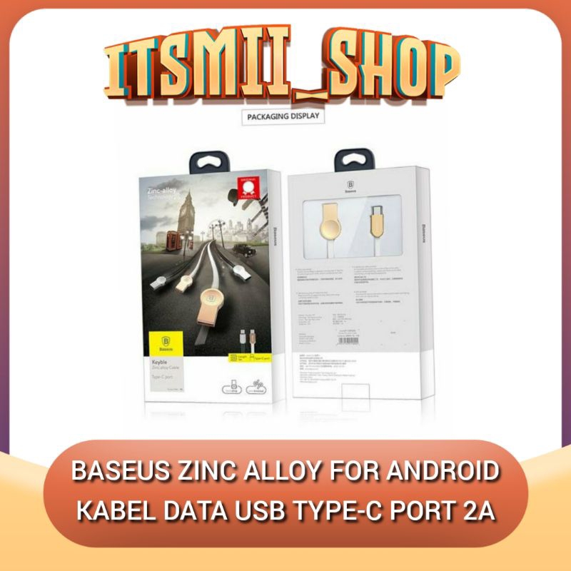 PROMO Baseus Zinc Alloy For Android Cable Kabel Data USB Type-C Port 2A 1M
