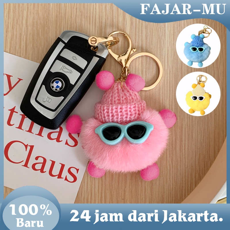 Gantungan Kunci Boneka Gantungan Pompom Keychain Boneka Lucu Gantungan Tas Boneka Mewah Kecil