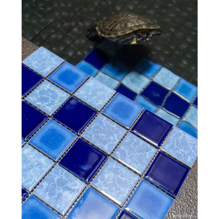 Mosaic Venus Pottery Cerra Maxi Blue 30.6 x 30.6 cm - Mosaic Kolam Renang Modern - Venus Tiles