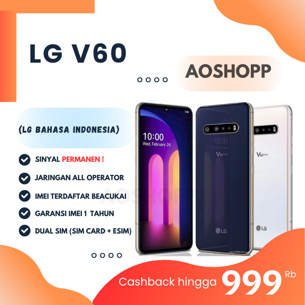 LG v60  - RAM 8GB - 128GB - 5G Second - Mulus - | SNAP 865 5G