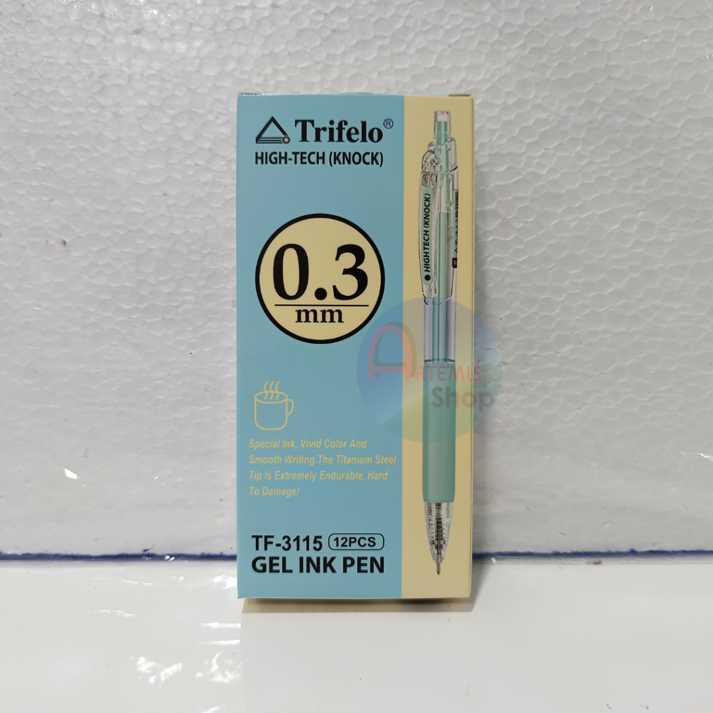 

Pulpen Gel TRIFELO High-Tech Knock TF-3115 0.3 mm Retractable Gel Pen Isi 12 pcs