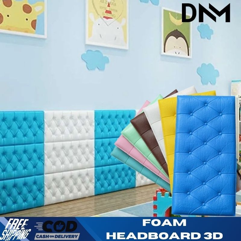 Wallpaper 3D Foam Headboard Sticker Dinding Busa Tebal Bed Wall Dinding Dekorasi Kamar Ruangan