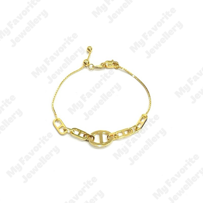 Gelang Serut Model Castelli EMAS ASLI Kadar 875 20K