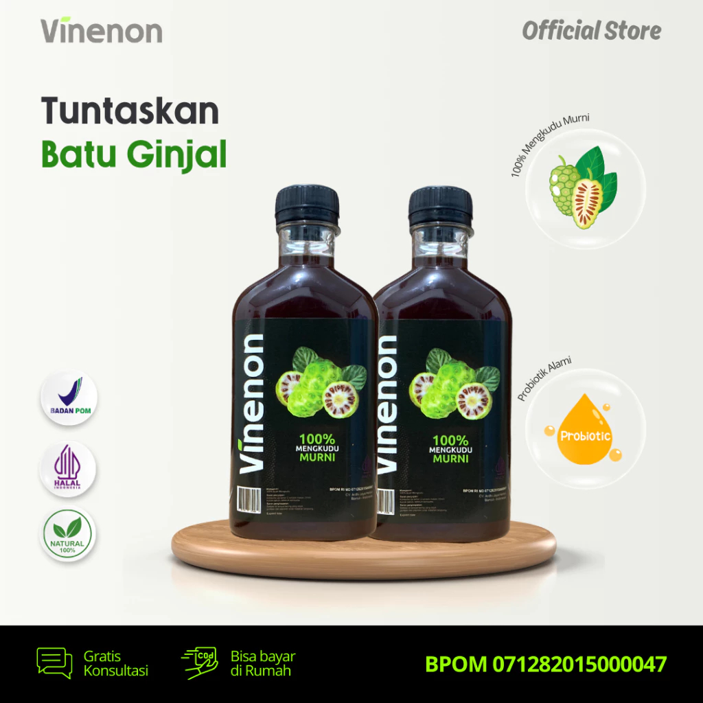 

Cuka Mengkudu Vinenon 2 Botol Atasi Batu Ginjal