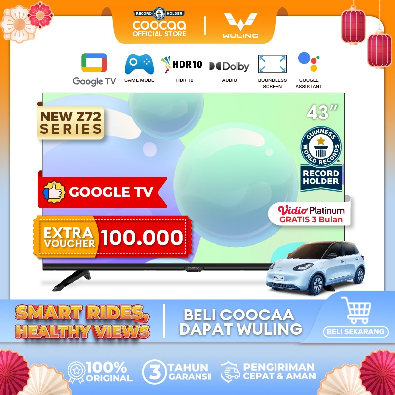 [Google TV] COOCAA 43 inch Smart TV - Digital TV - Netflix/Youtube - Google Assistant - Dolby Audio 