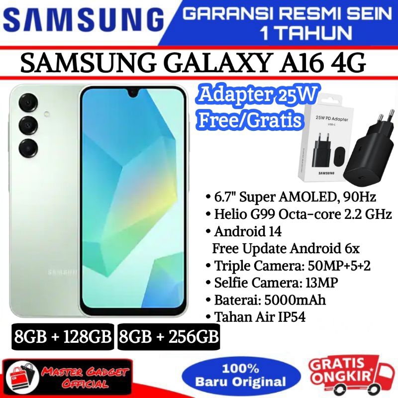 hp samsung a16 4g Lte 8gb 128gb 8gb 256gb garansi resmi samsung 1 tahun