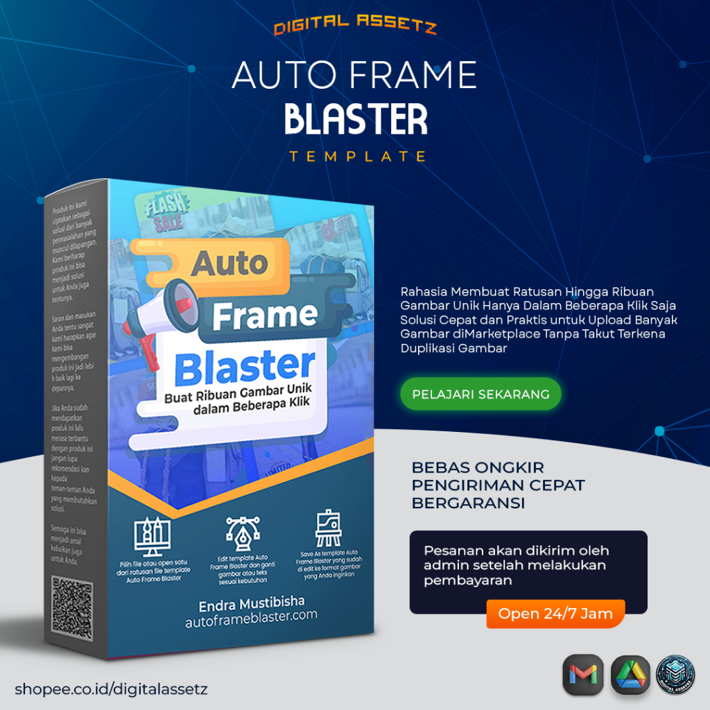 [T33] AUTO FRAME BLASTER CREATOR - Buat Ratusan Desain Unik CEPAT - Template