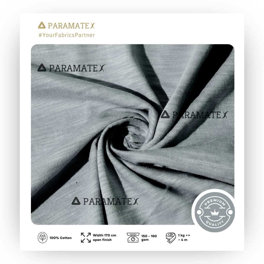 Paramatex Kain Cotton Slub 30s Bahan Kaos T-shirt Dailywear Per Kg