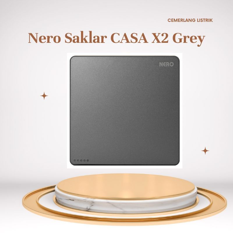 Nero Saklar Casa Grey - Saklar Engkel - Saklar Tunggal Nero Casa X2 Grey X21011-GR