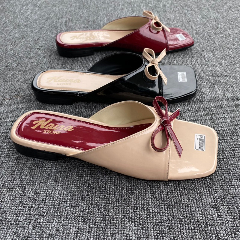 CUCI GUDANG Sandal Teplek Tali pita Sandal Flat slop Sandal wanita Terbaru hak