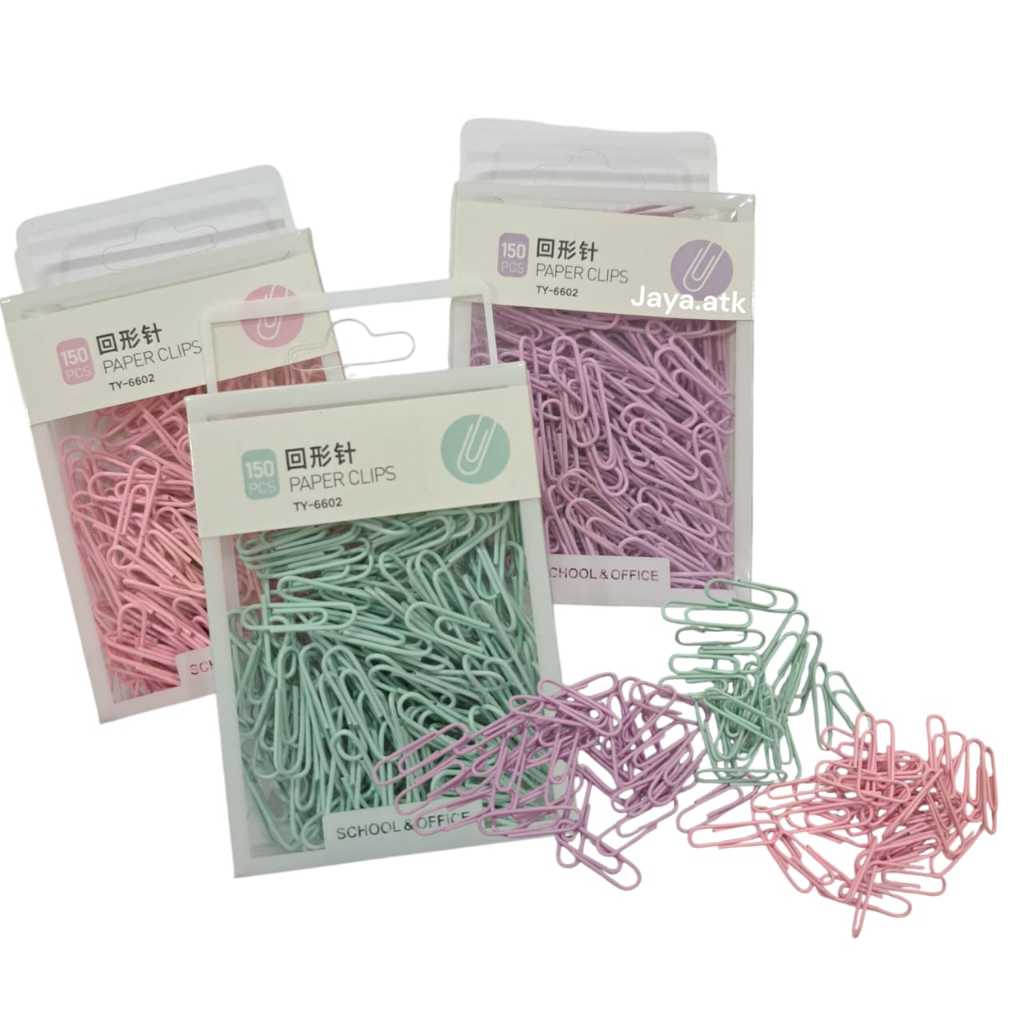 

PAPER CLIPS KLIP KERTAS NO. 3 WARNA PASTEL 150 PCS PAPER CLIP PENJEPIT KERTAS FILE