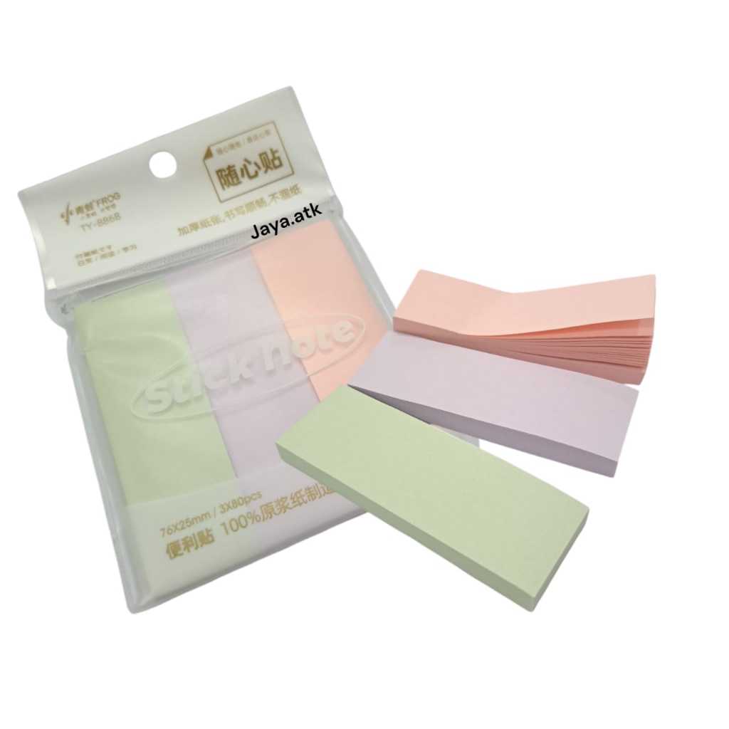 

STICKY NOTES MEMO KERTAS TEMPEL 3 WARNA PASTEL 76X25 240 PCS TY-8868 STIK NOTE