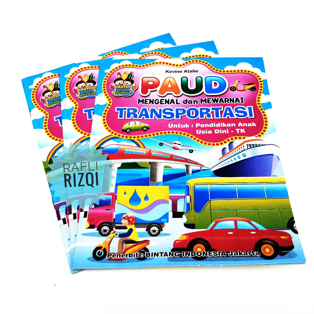 Buku Mengenal dan Mewarnai PAUD Transportasi / Buku Edukasi Belajar Anak / Buku Mewarnai Transportas
