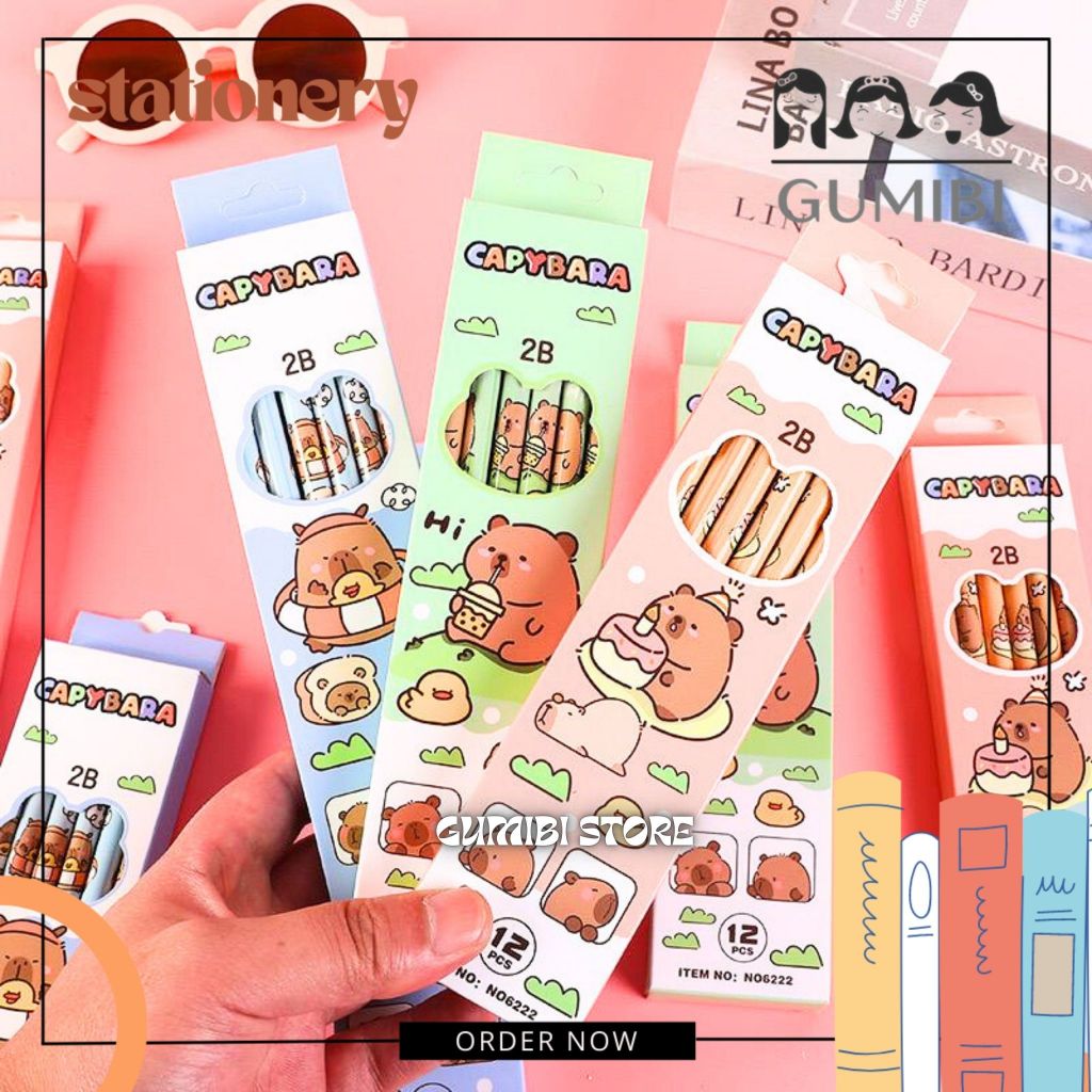 

PENSIL CAPYBARA 2B PENSIL 2B CAPYBARA 1 BOX ISI 12 PCS PENSIL KAYU BISA DIRAUT PENSIL KAPIBARA CAPPYBARA LUCU TERMURAH