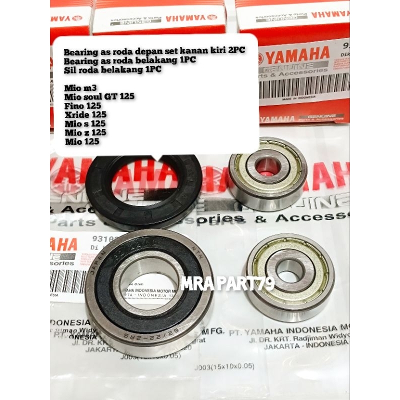Bearing roda depan kanan kiri 6300zz 2PC+Bearing Roda belakang 60/22+SIl roda 2PH Mio  M3 Mio soul G