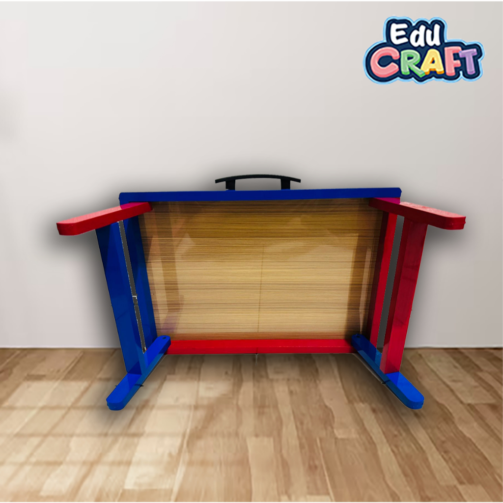 Meja Lipat Belajar Anak Kayu Karakter Zoo Aesthetic / Meja Lipat Custom Anak / Portable Serbaguna