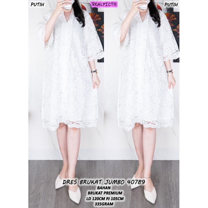 MIDI DRESS BRUKAT PREMIUM DRESS PESTA GAUN NATAL GEREJA SIDI BAPTIS VB 407888