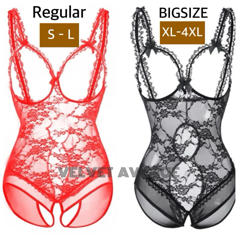 Lingerie Bigsize Jumbo Seksi Baju Dinas Malam Open Crotch Lingerie Kostum Exotic