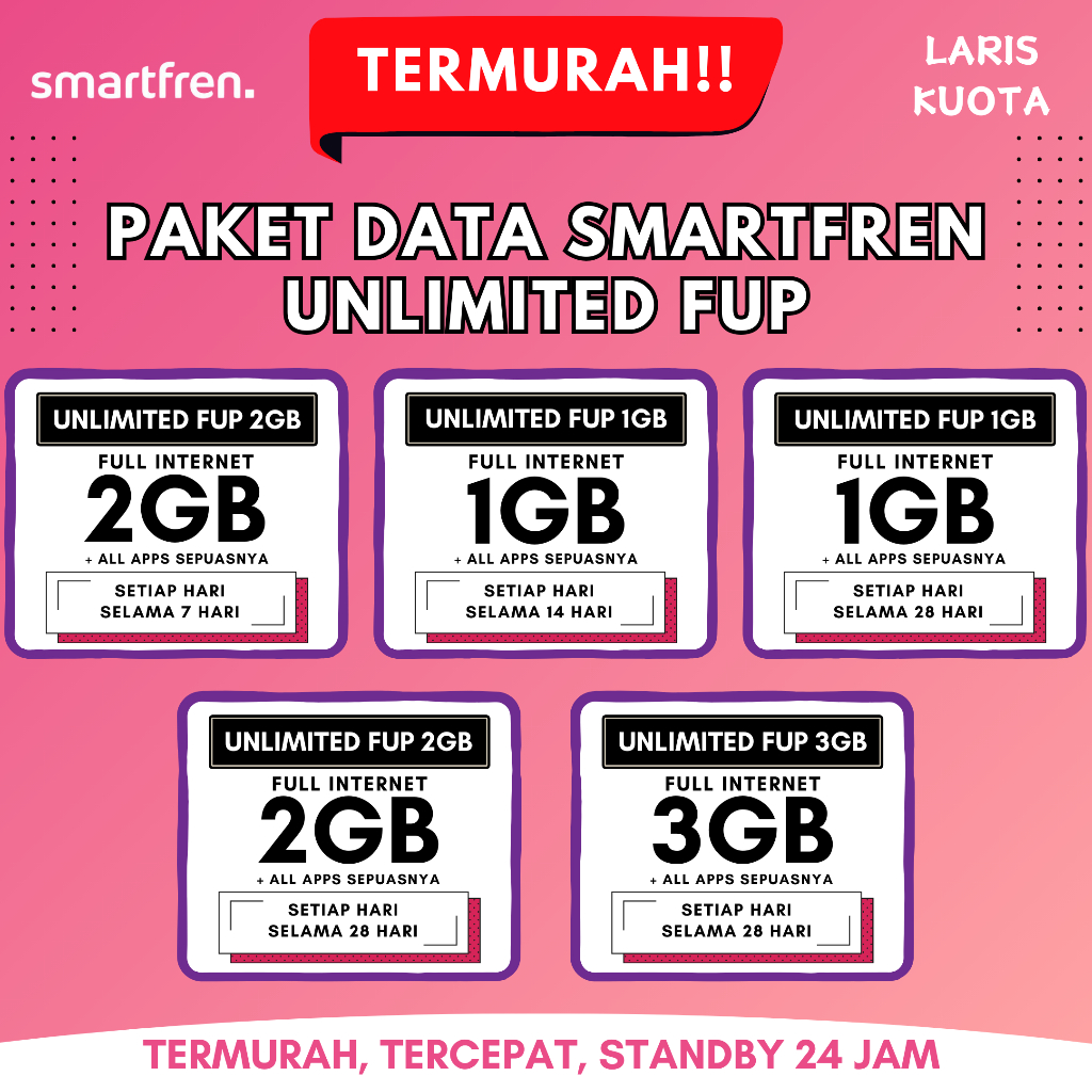 Paket Data Kuota Smartfren Unlimited FUP Harian Bulanan 30 Hari Termurah Kualitas Terbaik