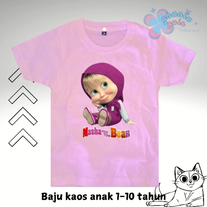 BAJU KAOS ATASAN ANAK MARSHA AND THE BEAR BAJU KARTUN