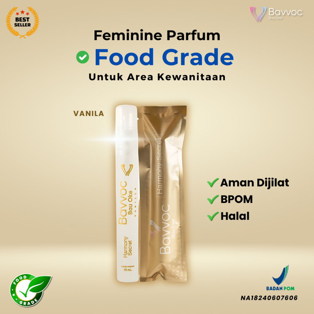 Parfum Miss V Bavvoc Rasa Vanilla Food Grade Feminine Perfume untuk Area Kewanitaan Bubble Gum Bikin