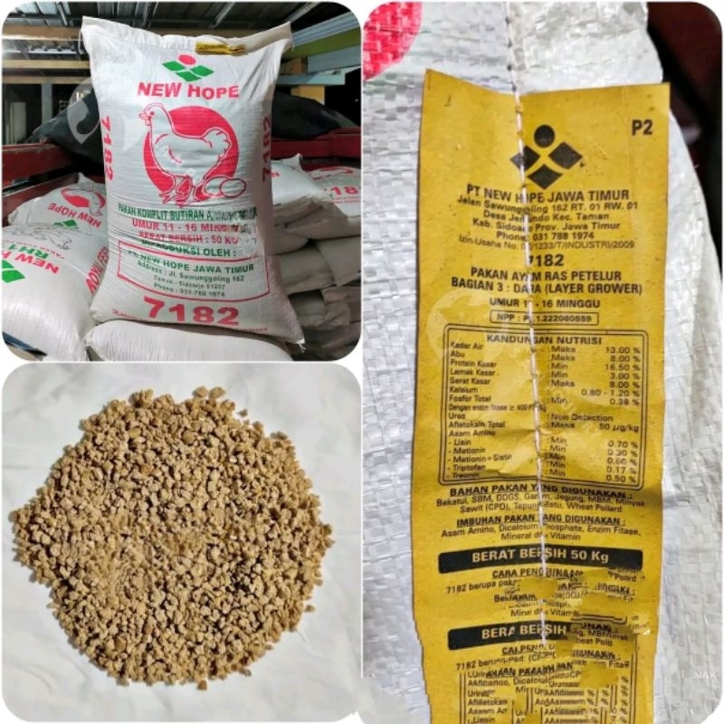 New hope 7182 pakan ayam ras petelur pur ayam petelur 1 kg
