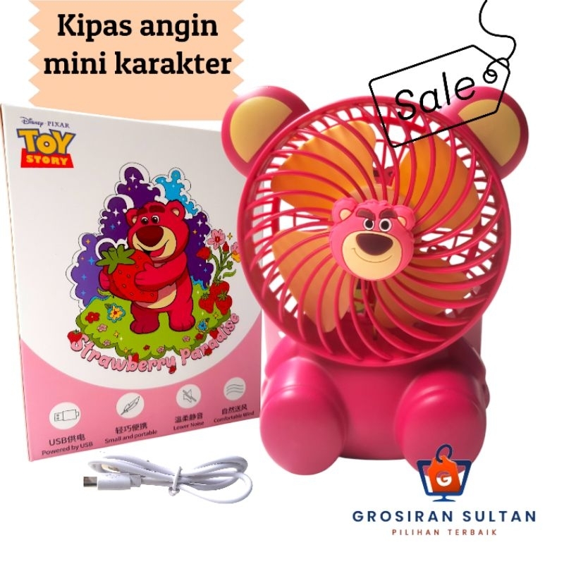 Kipas Angin Mini Portable Karakter Motif Lotso