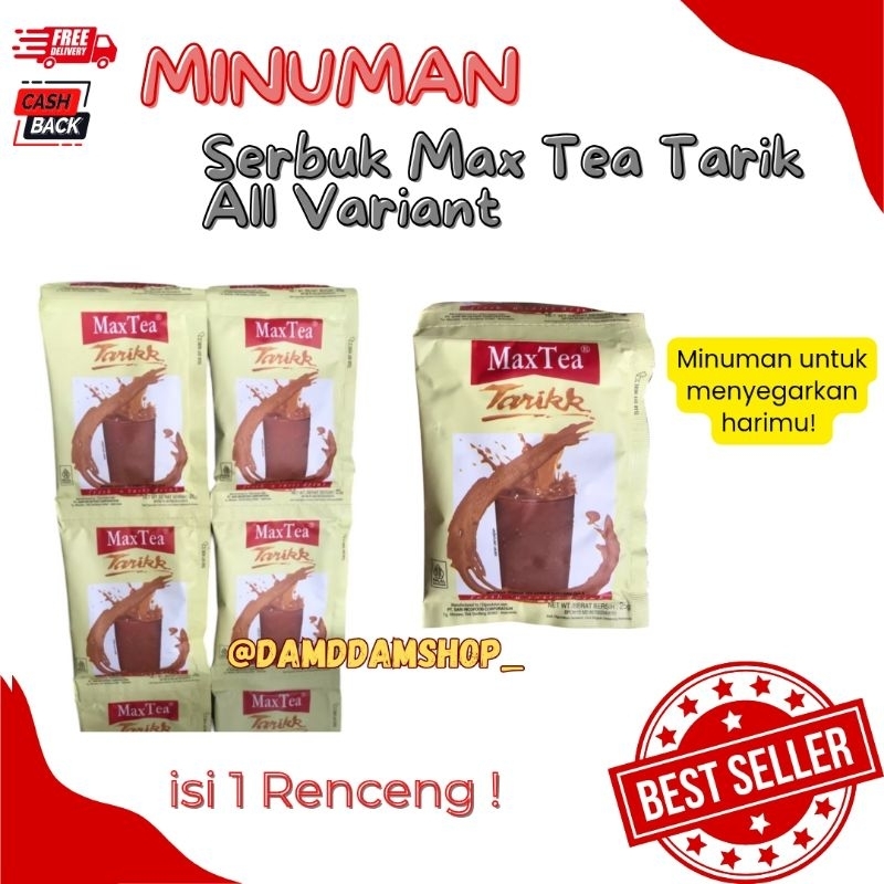 

MAX TEA MINUMAN TEH TARIK ENAK ISI 1 RENCENG ISI 10SACSHET