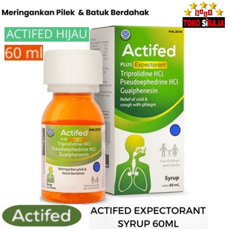 ACTIFED PLUS EXPECTORANT 60 ML / ACTIFED HIJAU / ACTIFED SIRUP OBAT BATUK BERDAHAK & PILEK