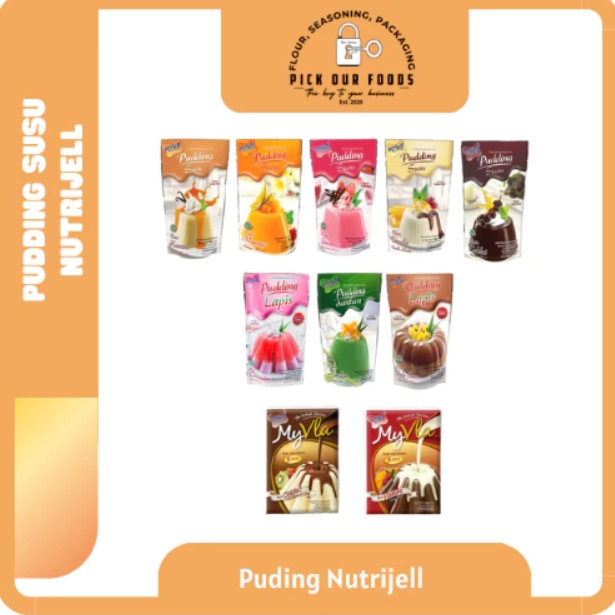 

Nutrijell Puding Susu Vanilla Coklat Mangga Strawberry | Pudding Susu Nutrijell